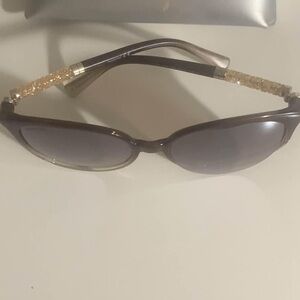Swarovski Brown Sunglasses with Gold Detailing